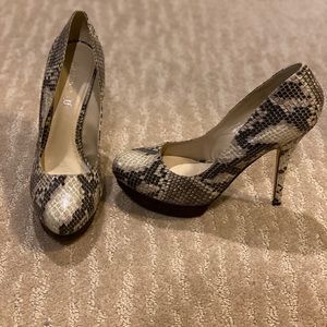Snakeskin Platform Heels